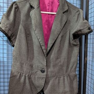 Maurices Charcoal Short Sleeve Blazer